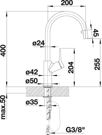 BLANCO CARENA-S krom BLANCO CARENA-S krom